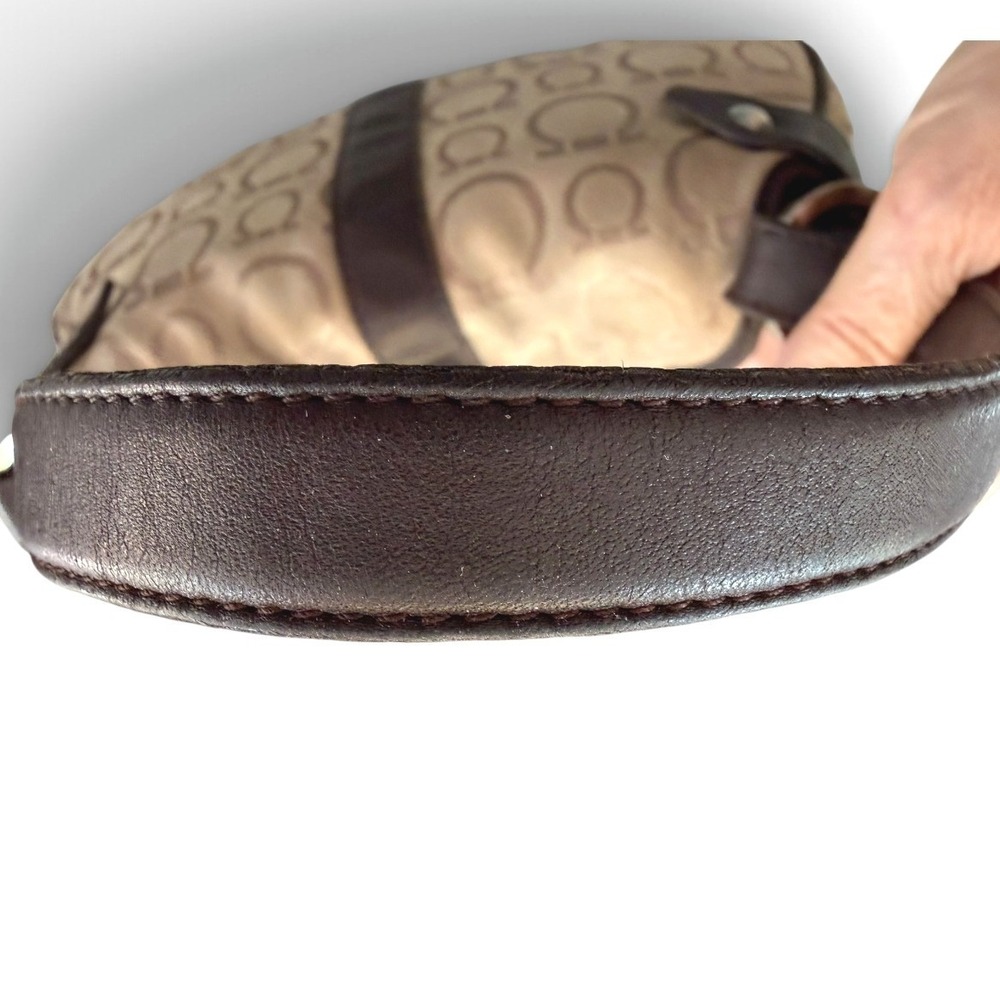 Salvatore Ferragamo Vintage Gancini Jacquard Canvas Leather Y2K Shoulder Bag - Picture 9 of 13